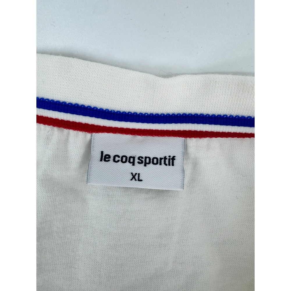 Le Coq Sportif T-Shirt Mens XL White Cotton Short Sleeve Embroidered Logo Tee - Picture 3 of 10